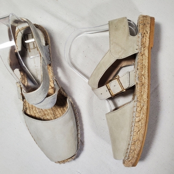 House of Harlow 1960 Suede Open Toe Espadrille Sandals Beige Grey Size US 6 - Picture 1 of 11